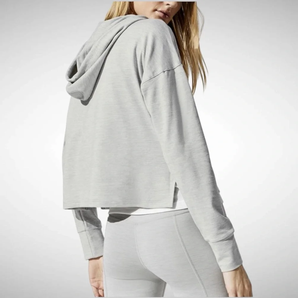 Nike L grey jersey knit light weight yoga hoodie